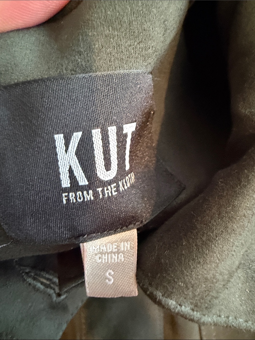 Kit from the Kloth Matilda Crop Faux Suede Trucker Jacket Hunter Green E106 - Picture 7 of 11